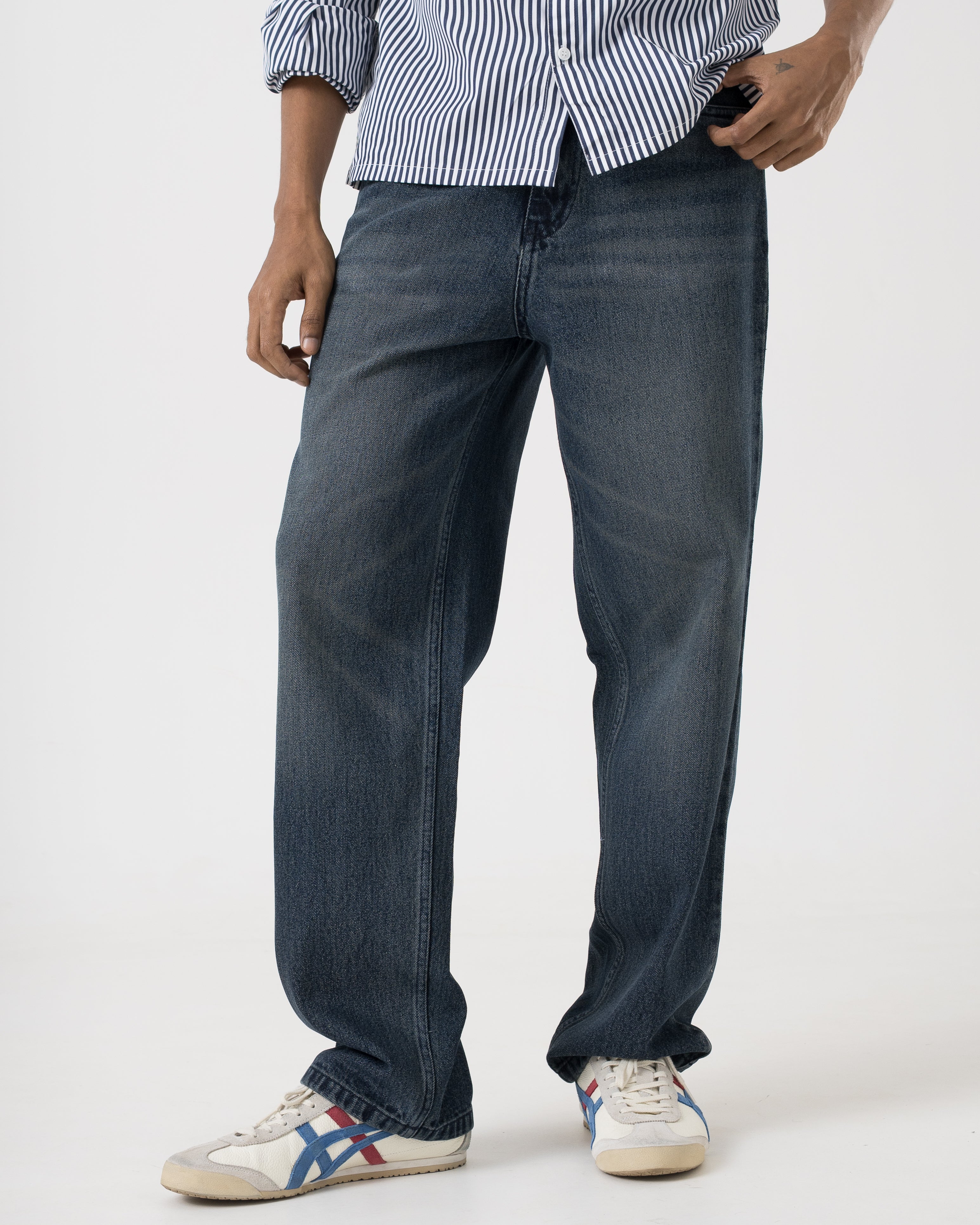 VELQON Losse Fit Jeans (Dark Blue)