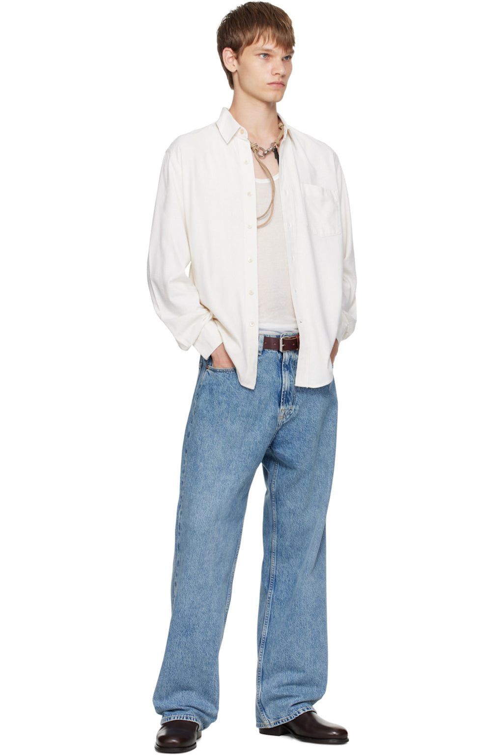 VELQON Pure Cotton White Shirt For Men