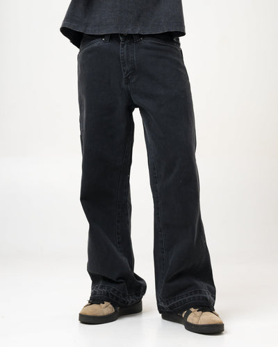 VELQON Black Flared Wide Leg Jeans