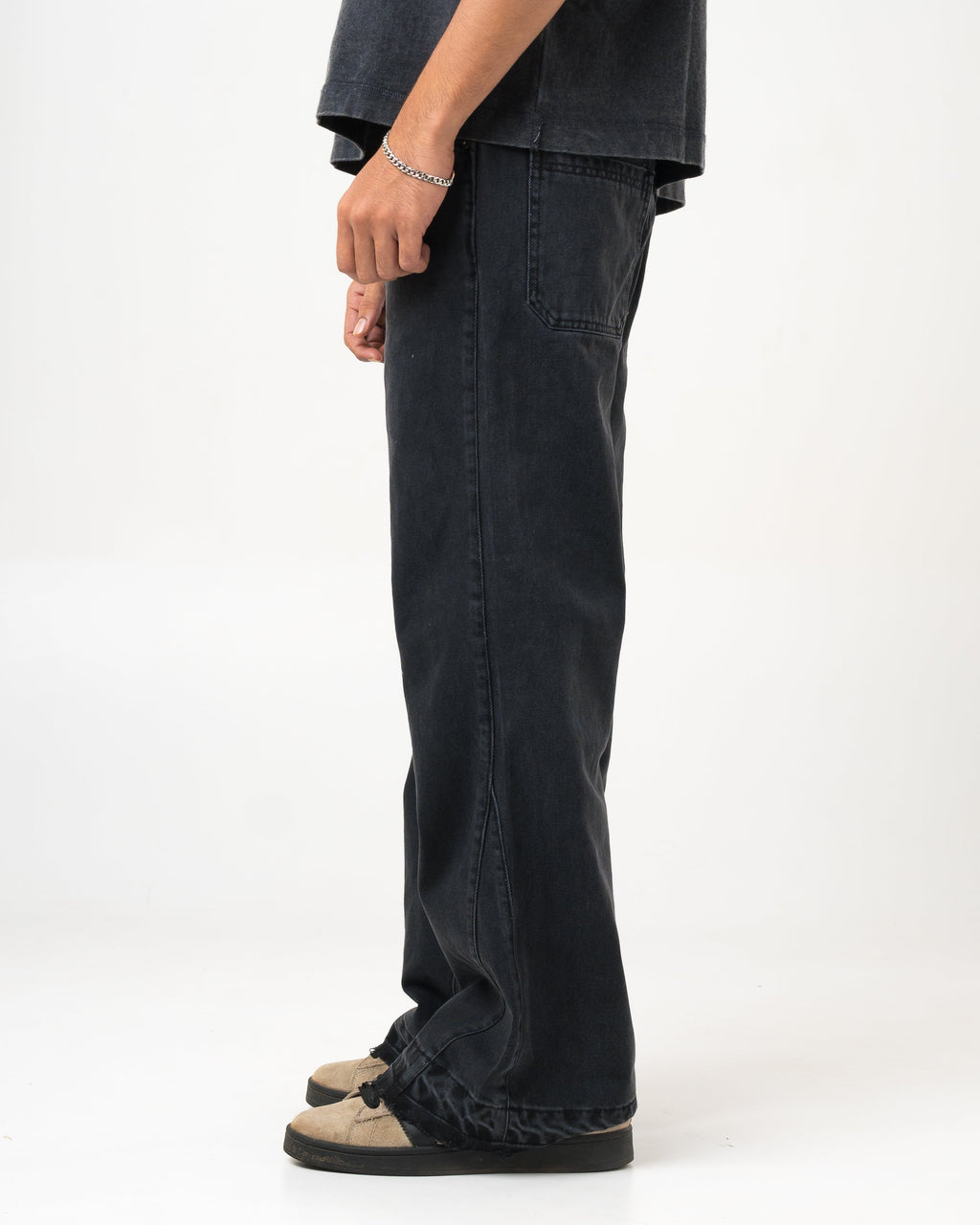 VELQON Black Flared Wide Leg Jeans
