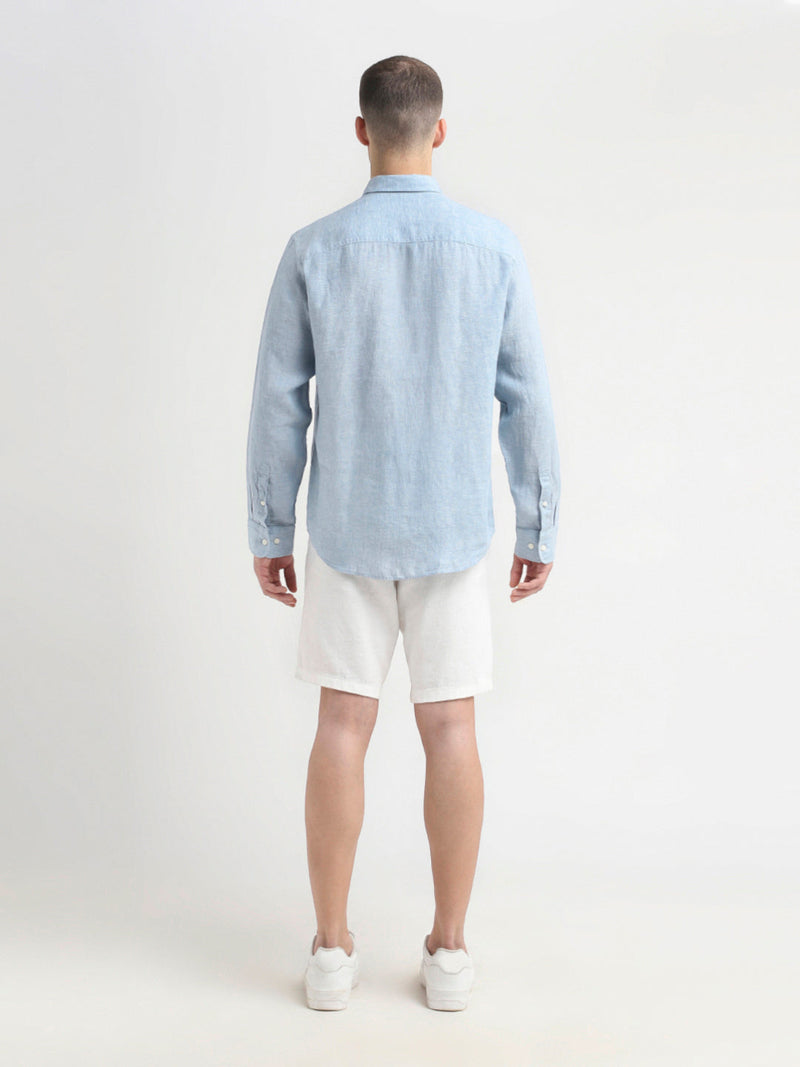 Light Blue Linen Full Sleeves Shirt