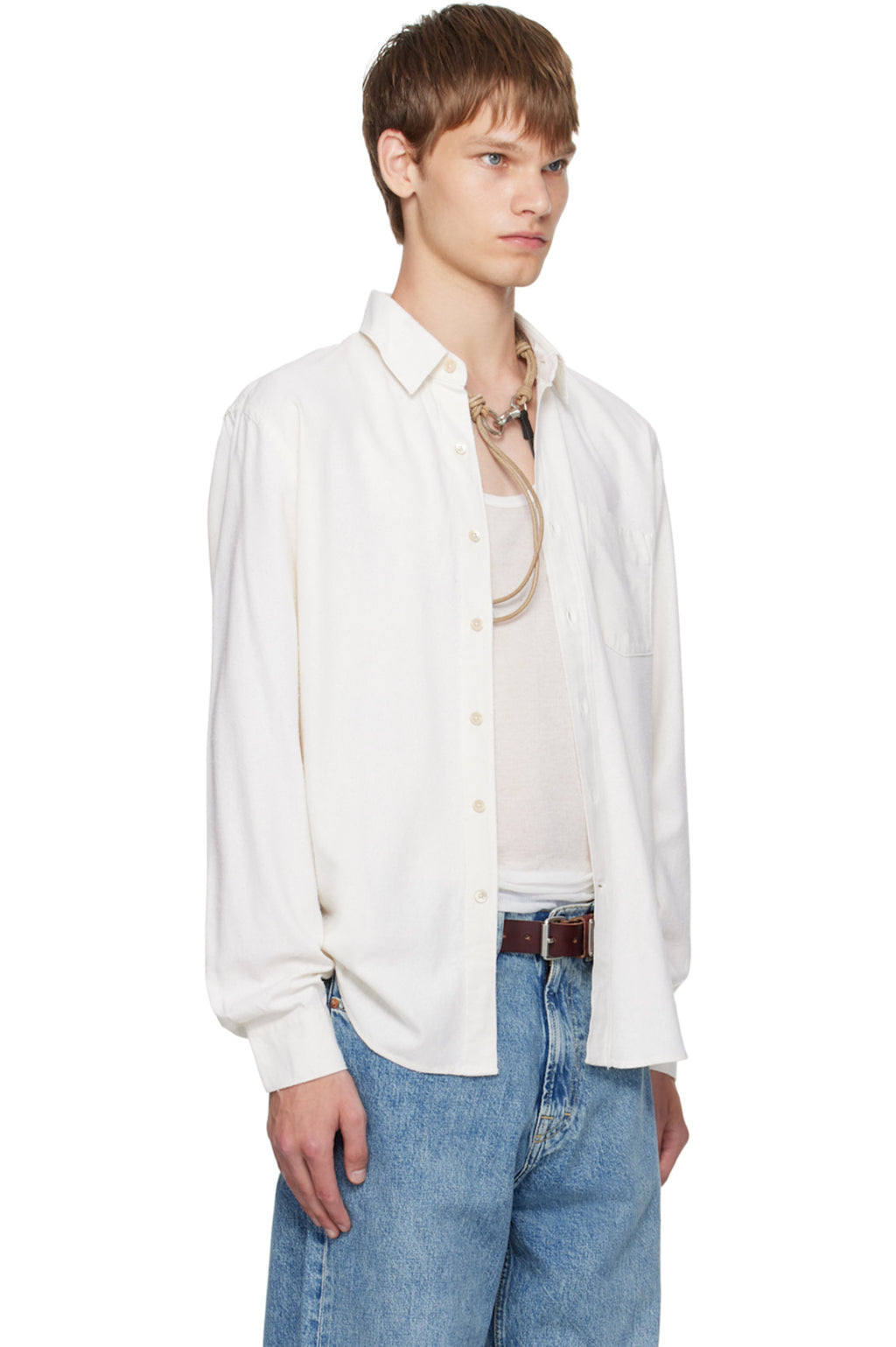 VELQON Pure Cotton White Shirt For Men