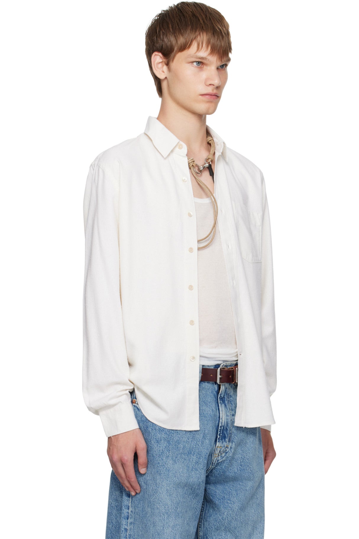VELQON Pure Cotton White Shirt For Men