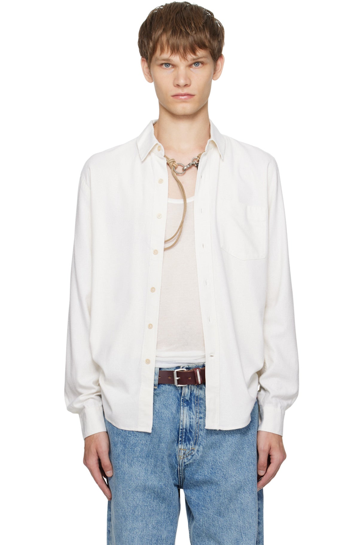 VELQON Pure Cotton White Shirt For Men